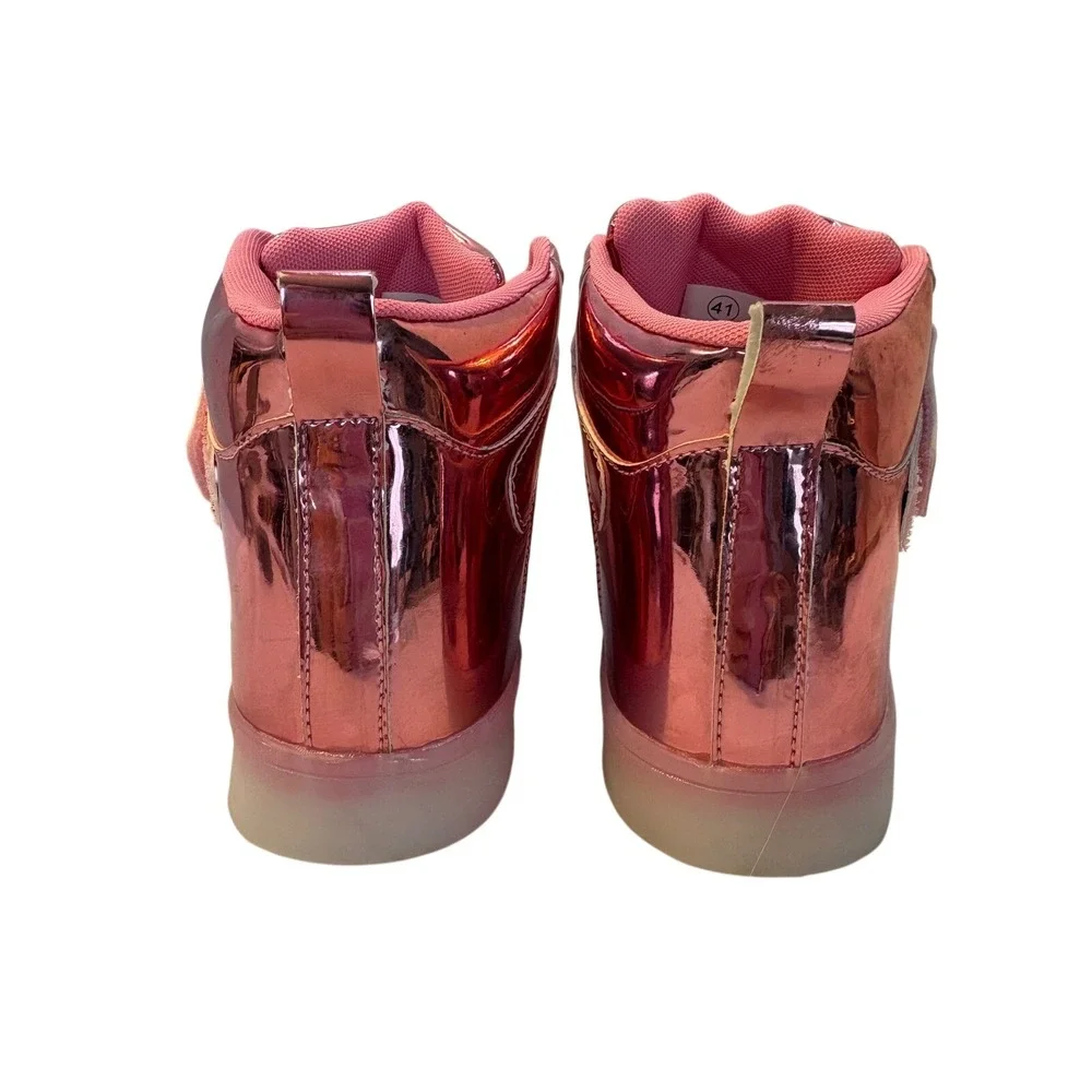 Aptesol Pink Metallic LED Light Up High Top Sneakers Womens‎ Size 10 EU 41 NWT